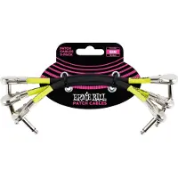 Ernie Ball P06059 6" Pancake Patch Cable 3 Pack Black