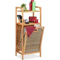 Relaxdays Etagère de salle de bain, en bambou (40 x 30 x 95 cm)