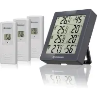 Bresser Thermohygromètre Quadro - Thermohygromètre pour 4 points de mesure