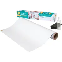 Post-It Film pour tableau blanc Post-it Flex Write Surface, auto-adhésif, inscriptible, chiffon microfibre et flacon pulvérisateur, 1 feuille sur rouleau, L 609 x H 914 mm, blanc