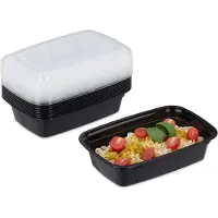 Relaxdays Meal-Prep-Boxen, Lunch box, Noir