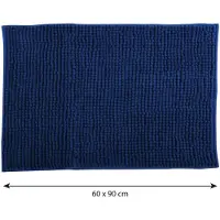 MSV Tapis de bain Microfibre CHENILLE 60x90cm Bleu Fonc?