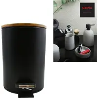 Article Sans Marque Poubelle de salle de bains SPIRELLA Adonis 3 litres noir bois