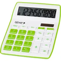 Genie Calculatrice de bureau 840G verte (Fonctionnement sur piles, Panneau solaire)