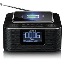 Lenco CR-650BK - Radio-réveil DAB+/ FM avec Bluetooth" et fonction de charge sans fil, noir