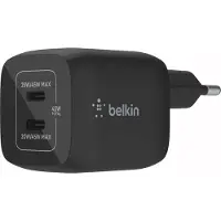 Belkin Chargeur secteur 2xUSB-C 45W PD 3.0, PPS, noir WCH011vfBK