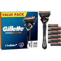 Gillette Rasoir ProGlide pour hommes avec 10 lames de rechange pour un rasage parfait