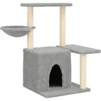 vidaXL Arbre à chat avec colonnes à griffer en sisal gris clair 83 cm
