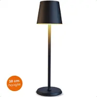 Goliving Lampe de table rechargeable - Sans fil et dimmable - Lampe tactile moderne - Lampe de nuit pour chambre à coucher - 38 cm - Noir