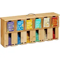 Relaxdays Teebeutelspender, Accessoires de thé, Marron, Argent