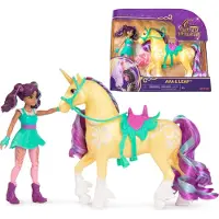 Unicorn Academy , Coffret Ava & Leaf avec 2 accessoires d'?quitation et outil de coiffure, poup?es et jouets licornes pour filles ? partir de 4 ans