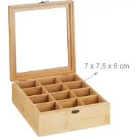 Relaxdays Teebox, Accessoires de thé, Marron