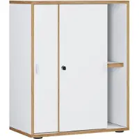 VCM Armoire de bureau à 2 compartiments Armoire à dossiers moderne à portes coulissantes Dimensions : H 74 x L 60 x P 37 cm ¿ Salia 2 compartiments