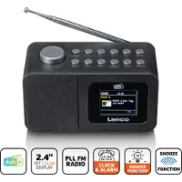 Lenco Cr-625bk Clock Radio Clair One Size / EU Plug 220V