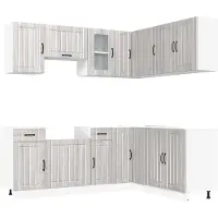 vidaXL Ensemble de 11 armoires de cuisine Kalmar Gris Sonoma Matériau dérivé du bois