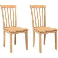 vidaXL Chaises de salle à manger 2 pcs. Nature bois massif hévéa