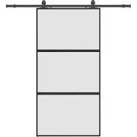 vidaXL Porte coulissante avec ferrure noire 102,5x205 cm verre trempé