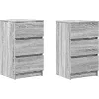 vidaXL Tables de chevet avec 3 tiroirs 2 pcs sonoma gris 39x35x65 cm