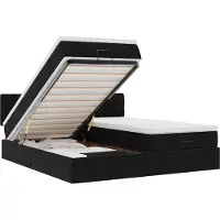 vidaXL Ottoman-lit avec matelas noir 160x200 cm velours