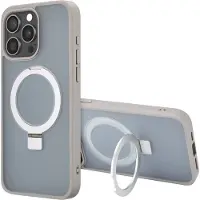 Accezz Coque Ring Stand avec MagSafe Apple iPhone 15 Pro Max - Gris