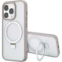 Accezz Coque Ring Stand avec MagSafe pour Apple iPhone 14 Pro Max - Gris