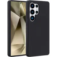 Accezz Coque Liquid Silicone avec MagSafe pour Samsung Galaxy S25 Ultra - Noir