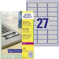 Avery-Zweckform Étiquettes multifonctionnelles ultra-résistantes L6011-100 , 63,5 x 29,6 mm, 2700 étiquettes