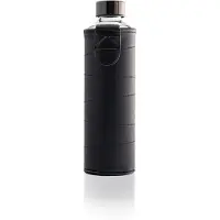 EQUA Mismatch bouteille d'eau en verre + couverture en simili cuir teinte/couleur Graphite 1 pcs