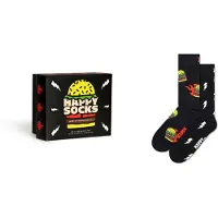 Happy socks Chaussettes 'Blast Off Burger' jaune / rouge / noir / blanc