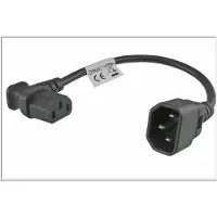 DINIC Adaptateur d'alimentation C13 C14 angle (0.30 m), Câble d'alimentation, Noir