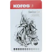 Kores Crayon "Grafitos Art", coffret métal 12 pièces Artist set, assorties en différents degrés de (2B, 2H, 3B, 4B, 5B, 6B, 7B, 8B, B, F, H, HB, 12x)
