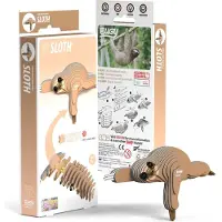 Eugy puzzle 3D paresseux 11 x 6,5 cm carton brun 24 pièces