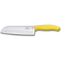 Victorinox SwissClassic 6.8526.17L8B Yellow, santoku à alvéoles, 17 cm, jaune