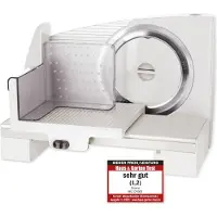 Emerio Trancheuse multifonction MS-125001 – 110W – Épaisseur de coupe réglable de 0 à 15 mm – Lame en acier inoxydable – Trancheuse universelle
