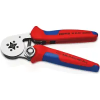 Knipex 97 55 04 Pince à sertir autoréglable pour embouts de câbles avec introduction latérale avec gaines multicomposants chromée 180 mm
