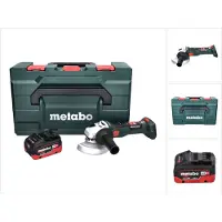 Metabo W 18 LT BL 11-125 Meuleuse d'angle sans fil 18 V 125 mm brushless + 1x Batterie 8,0 Ah + metaBOX - sans chargeur