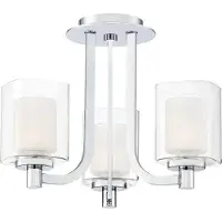 QUOIZEL Plafonnier Kolt, chrome poli, 3xG9x3W, métal, dimensions : 29,9 x 38,4 x 38,4 cm, IP44,