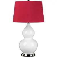 ELSTEAD Lampe de table en céramique Isla rouge et blanche, 1xE27x60W, céramique / plâtre, dimensions : 64x36x36 cm, IP20, Elstead