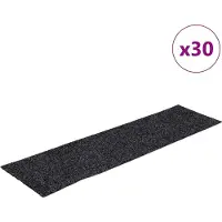 vidaXL Tapis d'escalier autocollants 30 pièces 76 x 20 cm Gris Rectangulaire