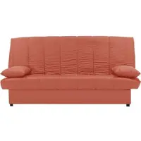 Mila Banquette clic clac 3 places - Tissu 100% coton Terracotta - Style Contemporain - L 190 x P92 cm -