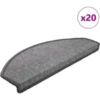 vidaXL Tapis d'escalier 20 pièces 65 x 24 x 4 cm Gris foncé Demi-rond Grand