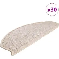 vidaXL Tapis d'escalier 30 pièces 65 x 24 x 4 cm Taupe Demi-rond Grand