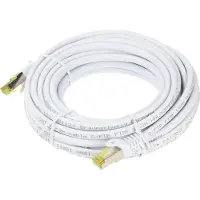 Goobay 91097 Câble patch RJ45 CAT 6A S/FTP (PiMF), 500 MHz avec câble brut CAT 7, blanc, 10 m - LSZH sans halogène, cuivre, connecteur RJ45 (CAT 6A)