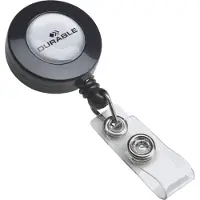 Durable Enrouleur Yoyo à badge , cordon 800 mm, avec clip et boucle à bouton-pression, plastique, 10 pièces
