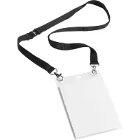 Durable Porte badge évenementiel A6, avec lacet textile duo, noir, 10 p.