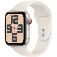 Apple Watch SE 2024 4G 44 mm Lumière Stellaire Bracelet Sport M/L
