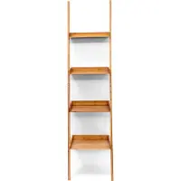 Relaxdays Tagère Échelle En Bambou 4 Étages Hxlxp : 176 X 44 X 37 Cm Salon Salle De Bain Rangement Séjour Cuisine Décoration Bureau, Nature