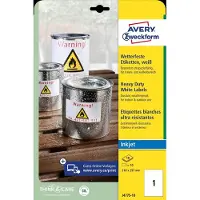 Avery Étiquettes J4775, résistantes aux intempéries, permanentes, adaptées à l'imprimante, rectangulaires, polyester, blanc mat, 10 pièces sur 10 feuilles