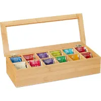 Relaxdays Teebox, Accessoires de thé, Marron
