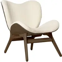 UMAGE A Conversation Piece Chaise Longue Low Dark Oak | Teddy White